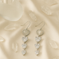 Silver Multi-Heart Dangler Earrings with CZ Stones