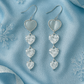 Silver Multi-Heart Dangler Earrings with CZ Stones
