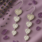 Silver Multi-Heart Dangler Earrings with CZ Stones