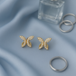 Butterfly Motif Stud Earrings in Gold