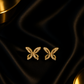 Butterfly Motif Stud Earrings in Gold