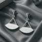 Geometric White Stone Drop Earrings