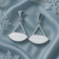 Geometric White Stone Drop Earrings