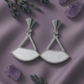 Geometric White Stone Drop Earrings