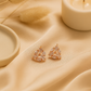 Rose Gold Leaf Cluster Stud Earrings