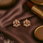 Rose Gold Leaf Cluster Stud Earrings