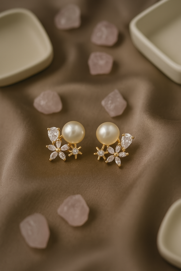 Classic Pearl Blossom Earrings