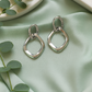 Double Hoop Metallic Statement Earrings