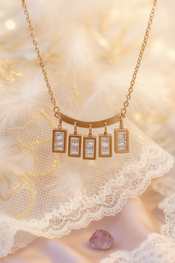 Multi-Rectangle Drop Pendant in Gold Finish