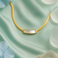 Sleek Mother of Pearl Pendant with Gold Snake Chain