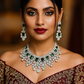 Majestic Green Bridal Choker Necklace Set