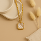 Classic Gold-Plated Pendant with Square Mother of Pearl