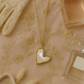Mother of Pearl Heart Pendant in Gold Finish