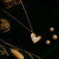 Mother of Pearl Heart Pendant in Gold Finish