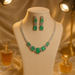 Aqua Block Elegant Diamond Necklace Set