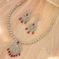 Ruby Chandelier Bridal AD Necklace Set