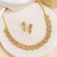 Golden Zigzag Floral AD Necklace Set