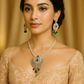 Emerald Peacock Designer AD Necklace Set