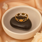 Honeycomb Patterned Gold Ring