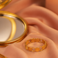 Honeycomb Patterned Gold Ring