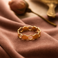 Honeycomb Patterned Gold Ring