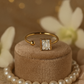 Elegant Open Band Gold Ring with Crystal Clear Baguette Stone