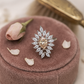 Peach Drop Halo Ring with White Marquise Crystals