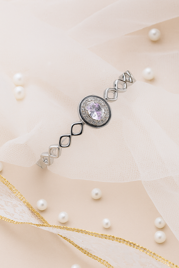 Crystal Halo Silver Bracelet