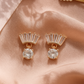 Fan Crystal Drop Earrings