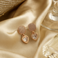 Heart Drop Studs with Crystal Center