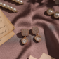 Heart Drop Studs with Crystal Center
