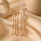 Rose Gold Boho Geometric Drop Earrings with Chains