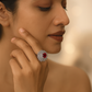 Bold Ruby Red Floral Ring with CZ Halo