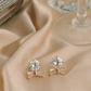 Dainty Anti-Tarnish Bow Stud Earrings with Oval CZ – Everyday Elegant Top