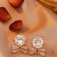 Dainty Anti-Tarnish Bow Stud Earrings with Oval CZ – Everyday Elegant Top