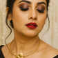Abstract Golden Floral Choker Necklace