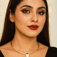 Golden Drop Shaped Pendant Choker Necklace