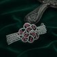 Red Floral Cluster Bracelet
