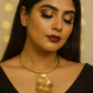 Side Floral Motif Golden Necklace