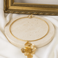 Side Floral Motif Golden Necklace