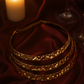 Triple Layered Hammered Gold Statement Collar Necklace