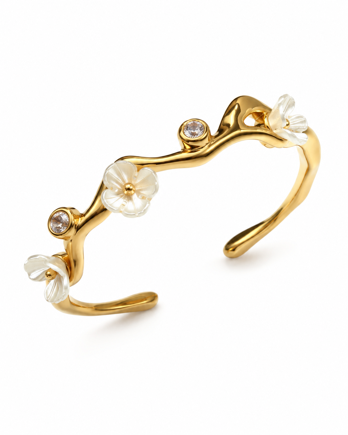 Blossom Branch Open Cuff Bracelet