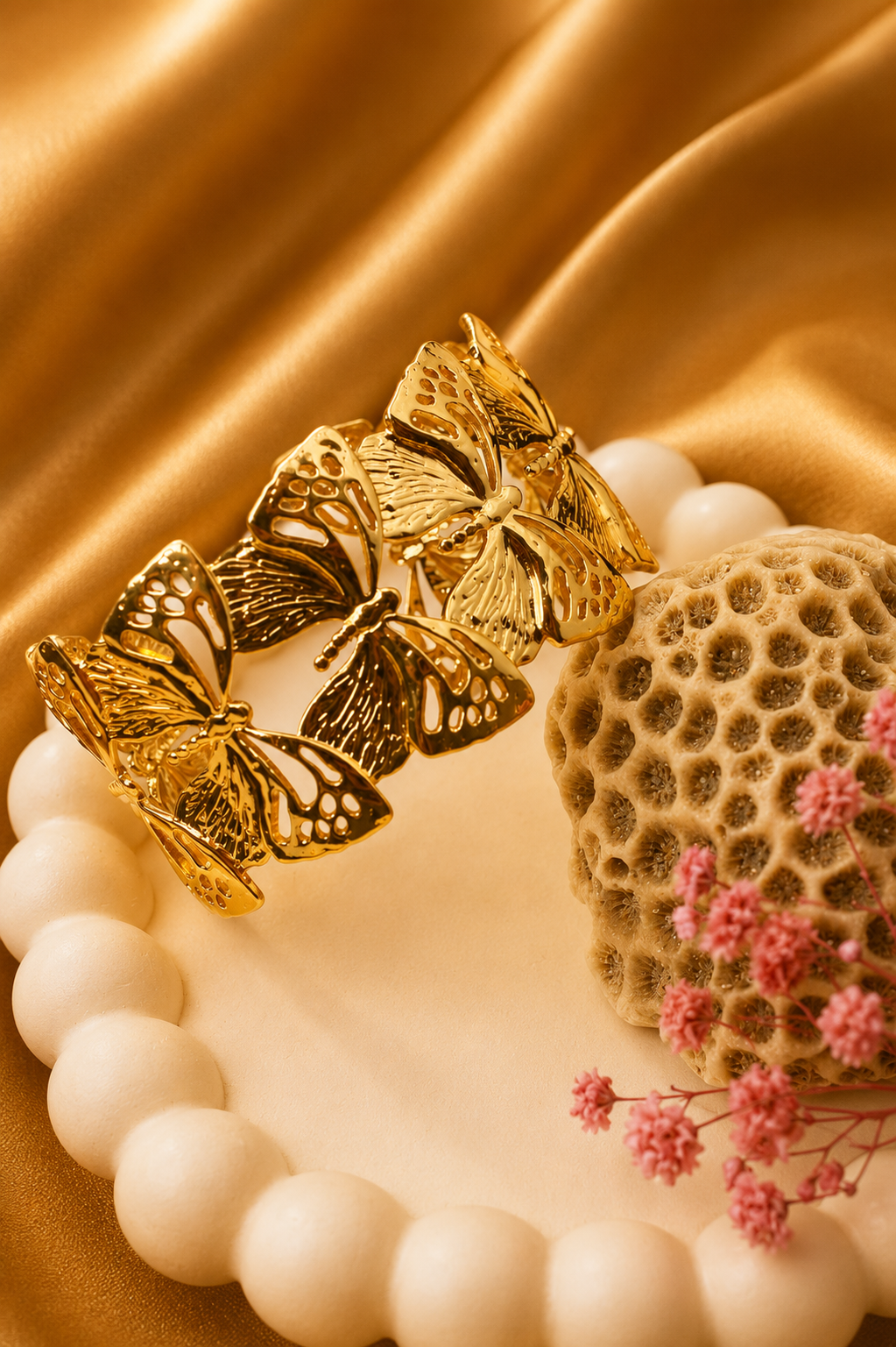 Butterfly Garden Link Cuff Bracelet