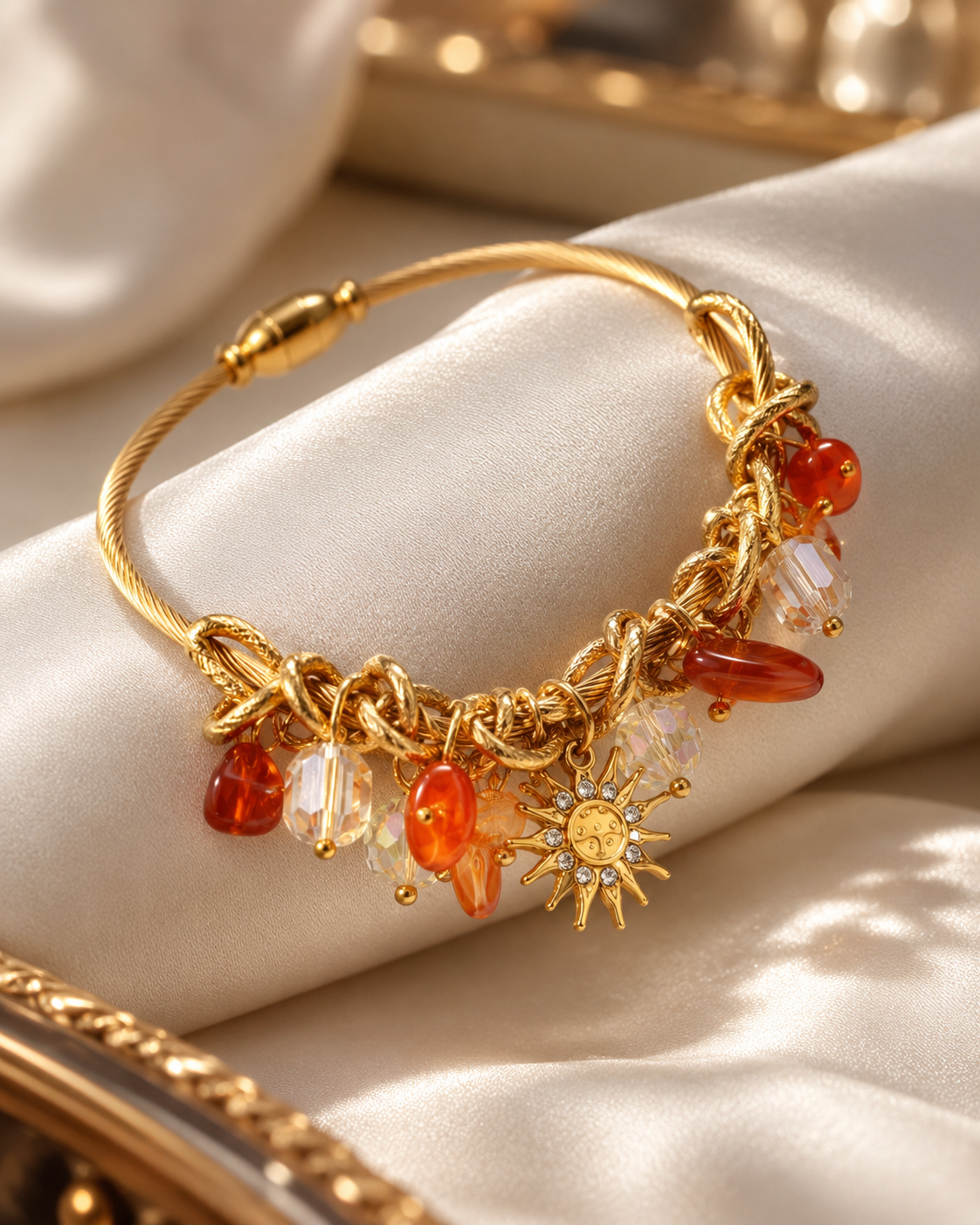 Sunburst Charm Cuff additional angle - Maxiblink