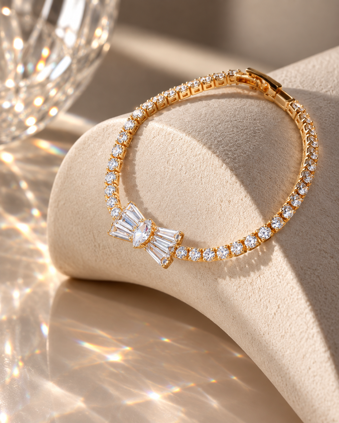 Bow Baguette Tennis Bracelet product photo - Maxiblink
