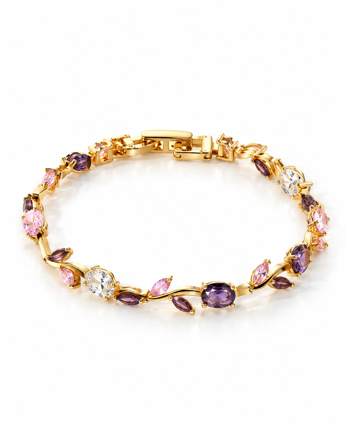Pink Vine Tennis Bracelet close-up detail - Maxiblink