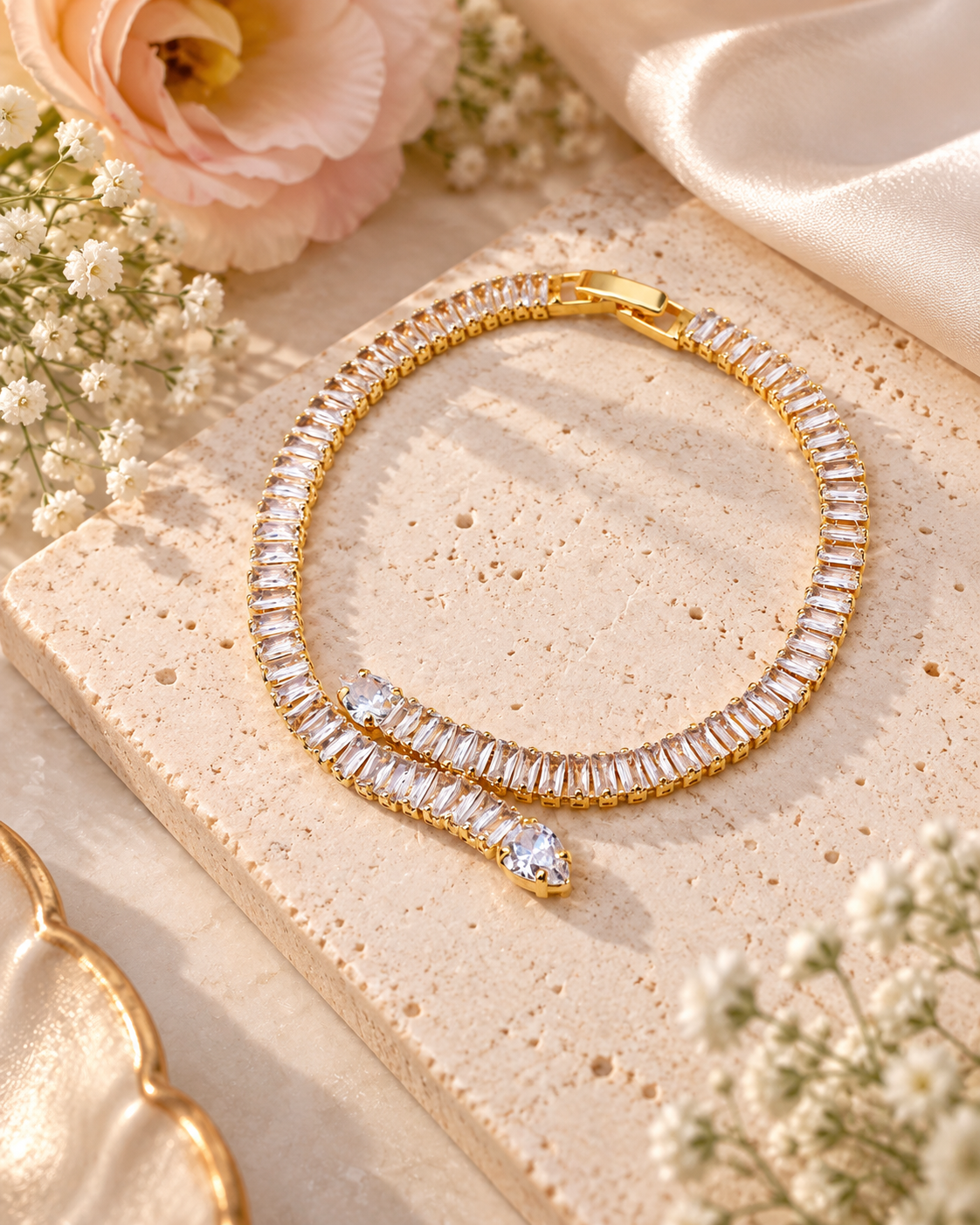 Baguette Wrap Tennis Bracelet styling view - Maxiblink