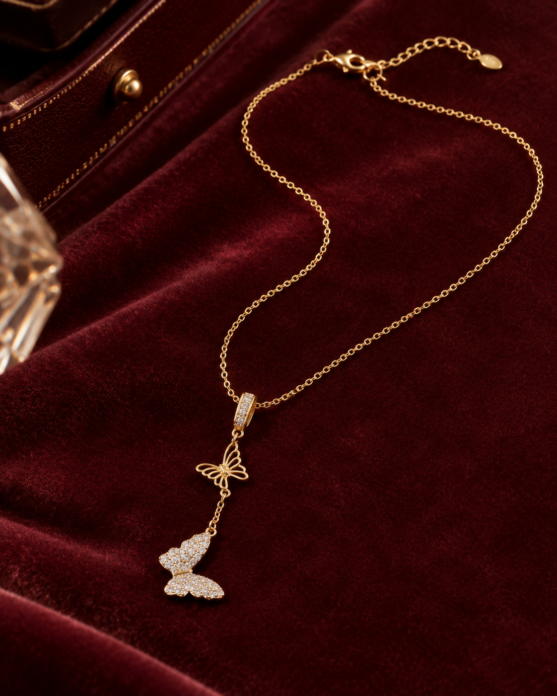 Butterfly Duo Lariat Necklace product photo - Maxiblink