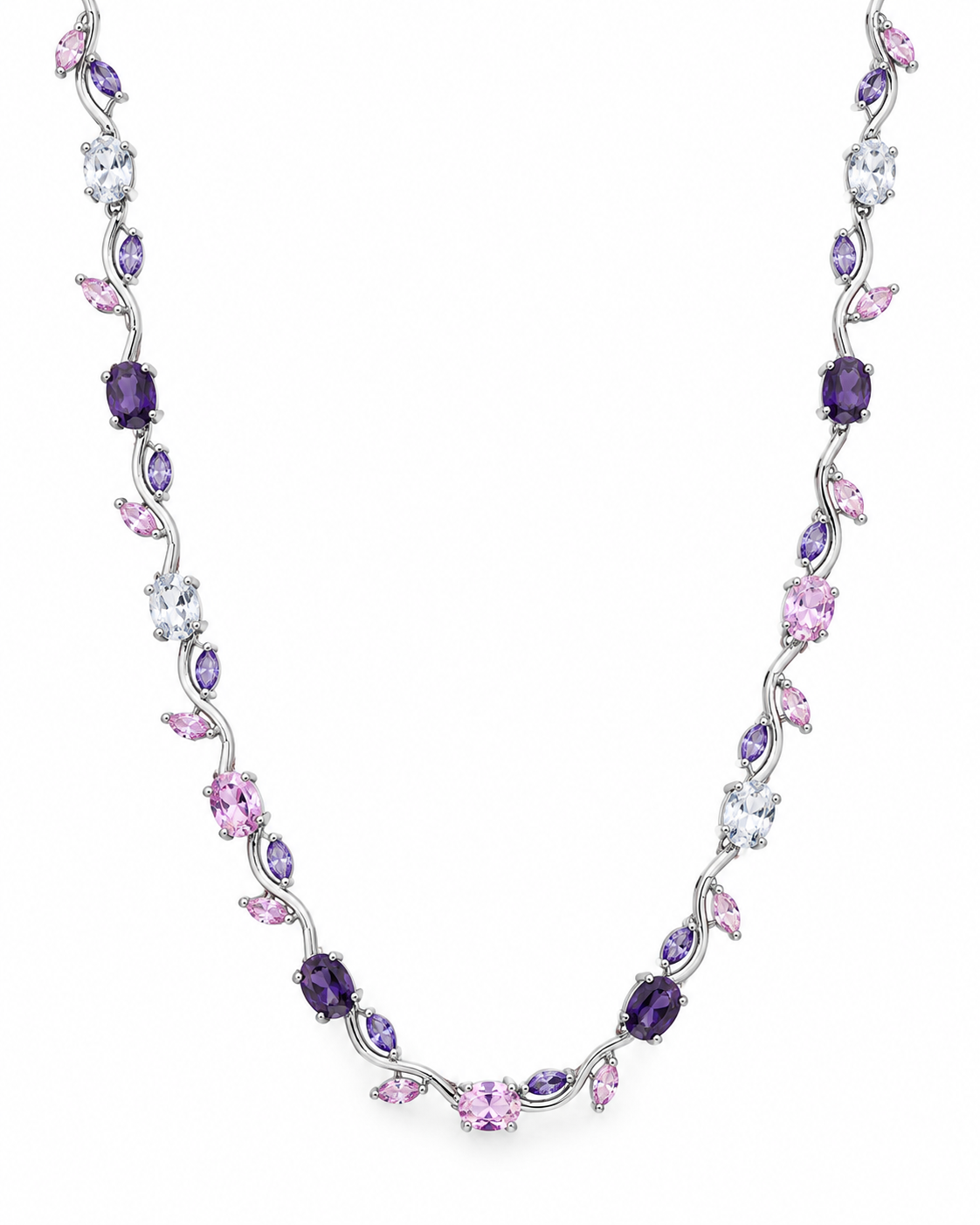 Multi-Stone Wave Necklace close-up detail - Maxiblink