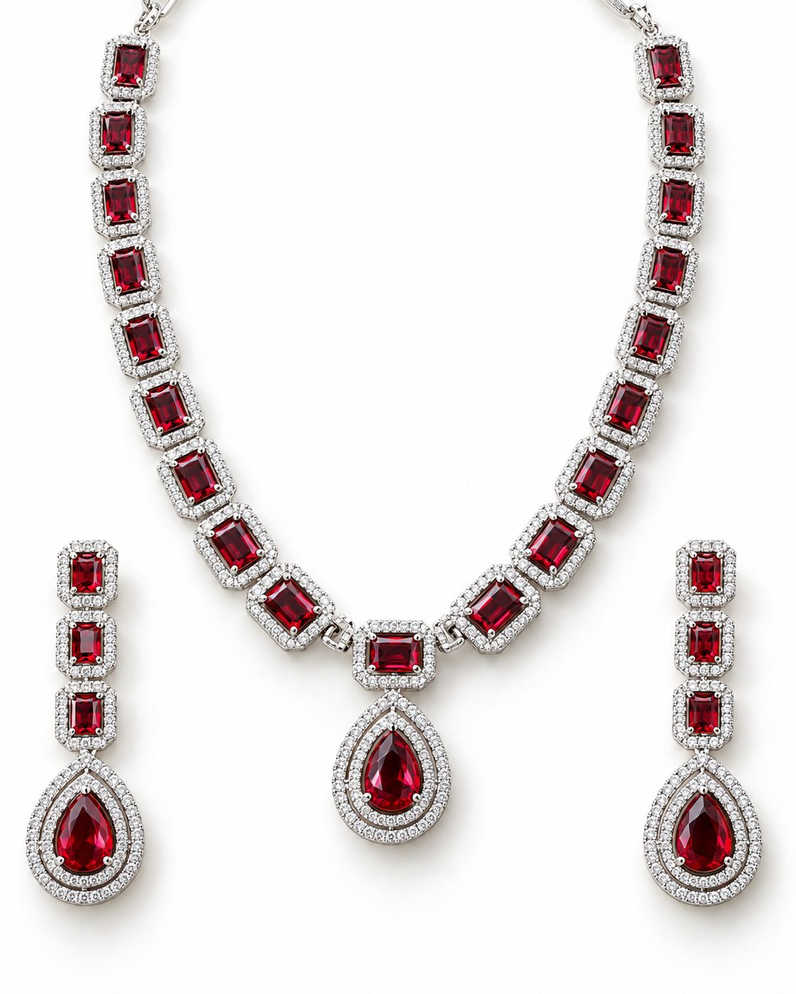 Pink Halo Link Necklace Set